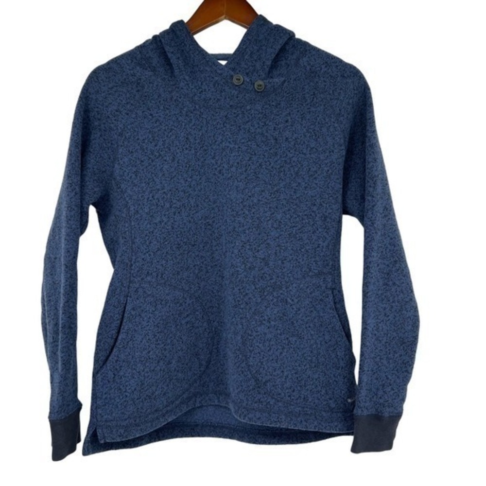Woolrich navy blue heathered pullover sweatshirt hooded with pockets size medium